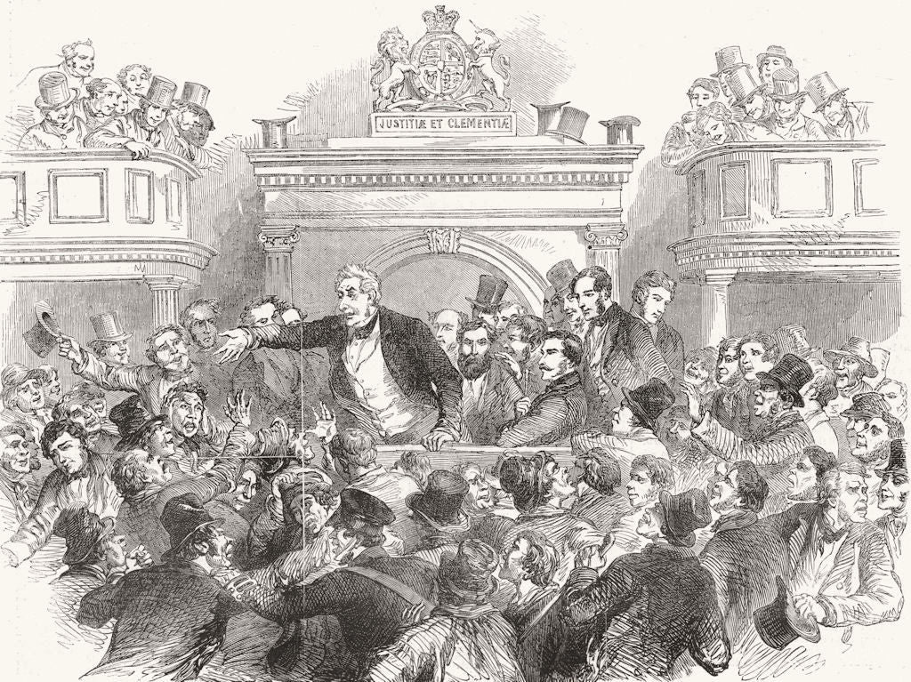 IRELAND. Kilkenny. Sgt Shee addressing electors 1857 old antique print picture